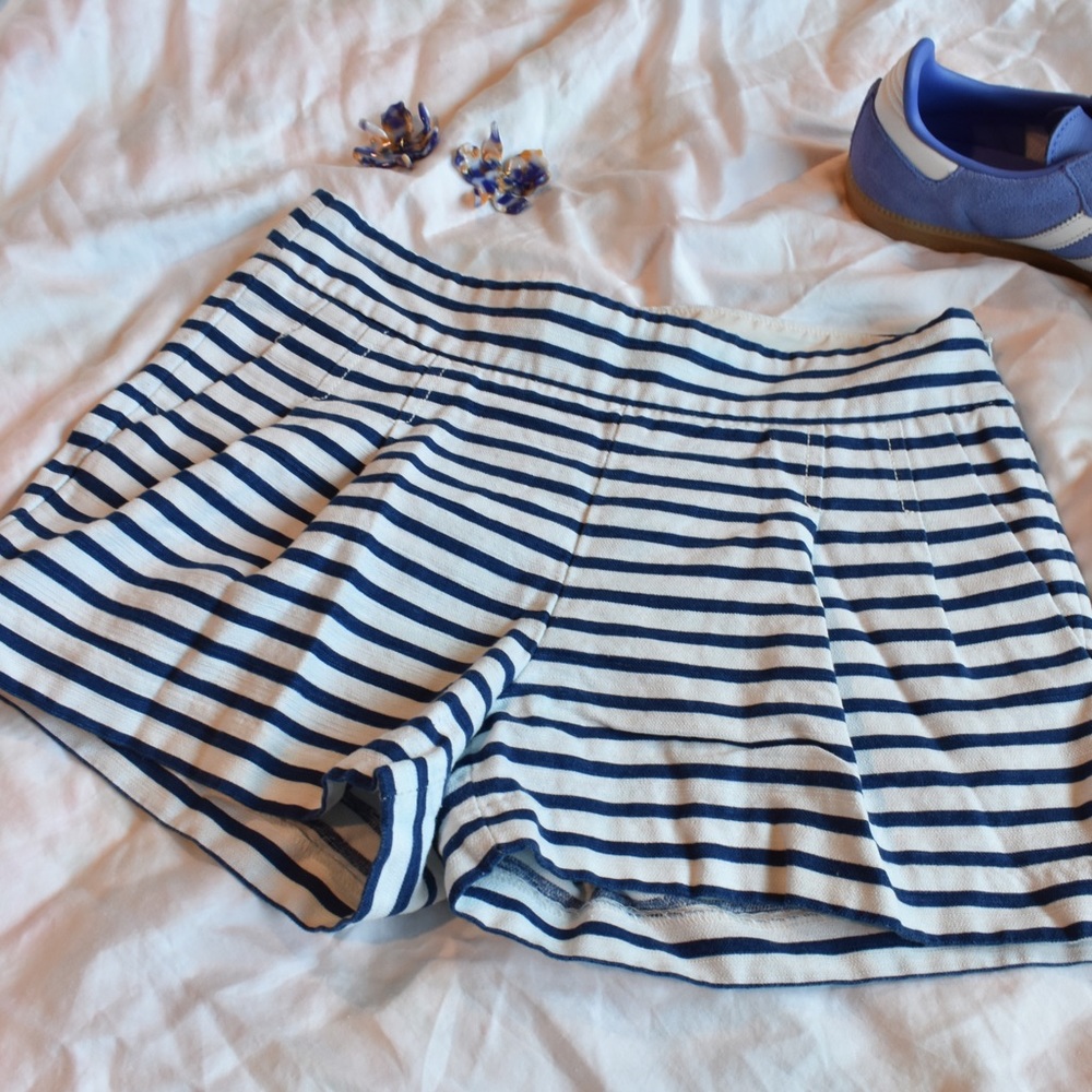 Jcrew Striped Pleated Shorts